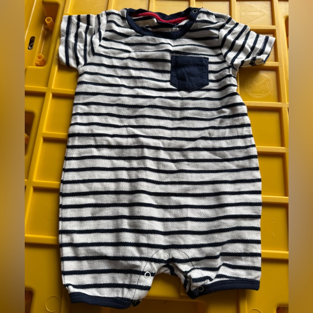 Bear Camp Striped Baby Romper